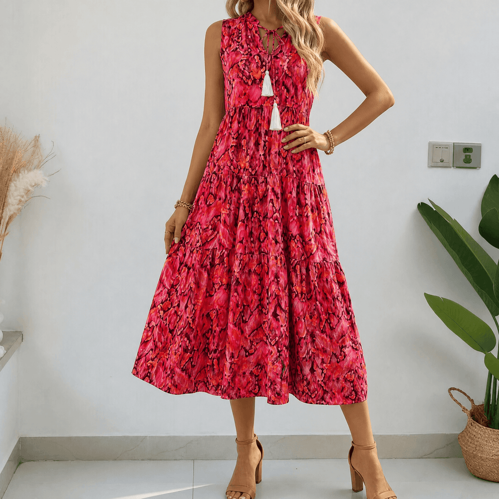 Soleia – Women's Tiered Boho Midi Dress