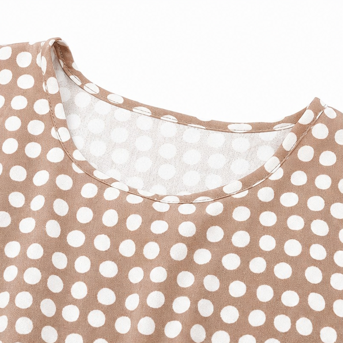 Soleluna – Tiered Polka Dot Midi Dress with Ruffle Sleeves