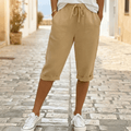 Solenna – Cotton-Linen Drawstring Capri