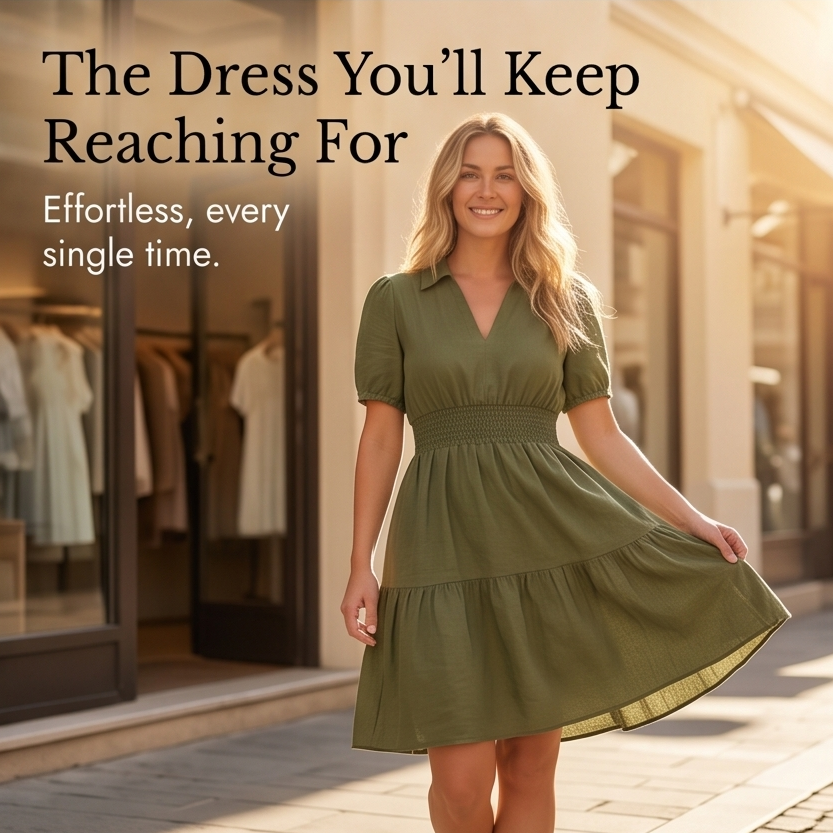 Solenna – Women's Smocked Waist Tiered Mini Dress