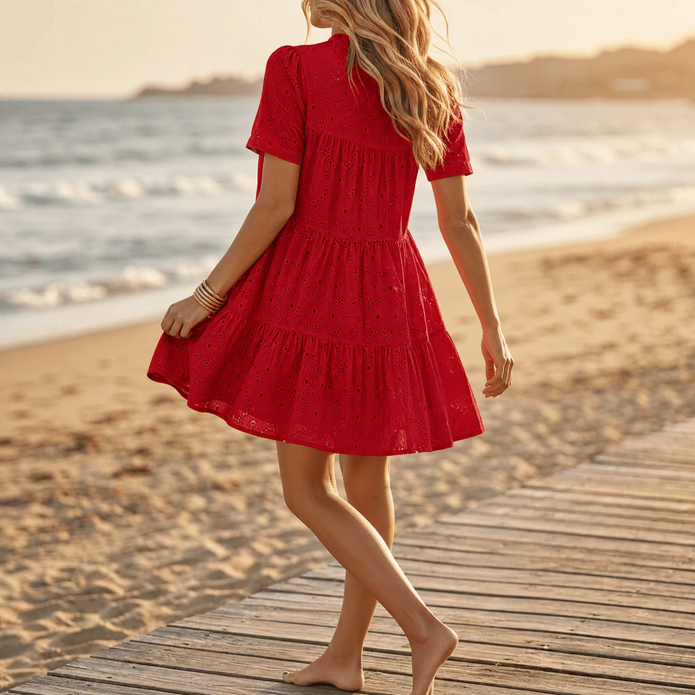 Solenne – Cotton Eyelet Summer Dress
