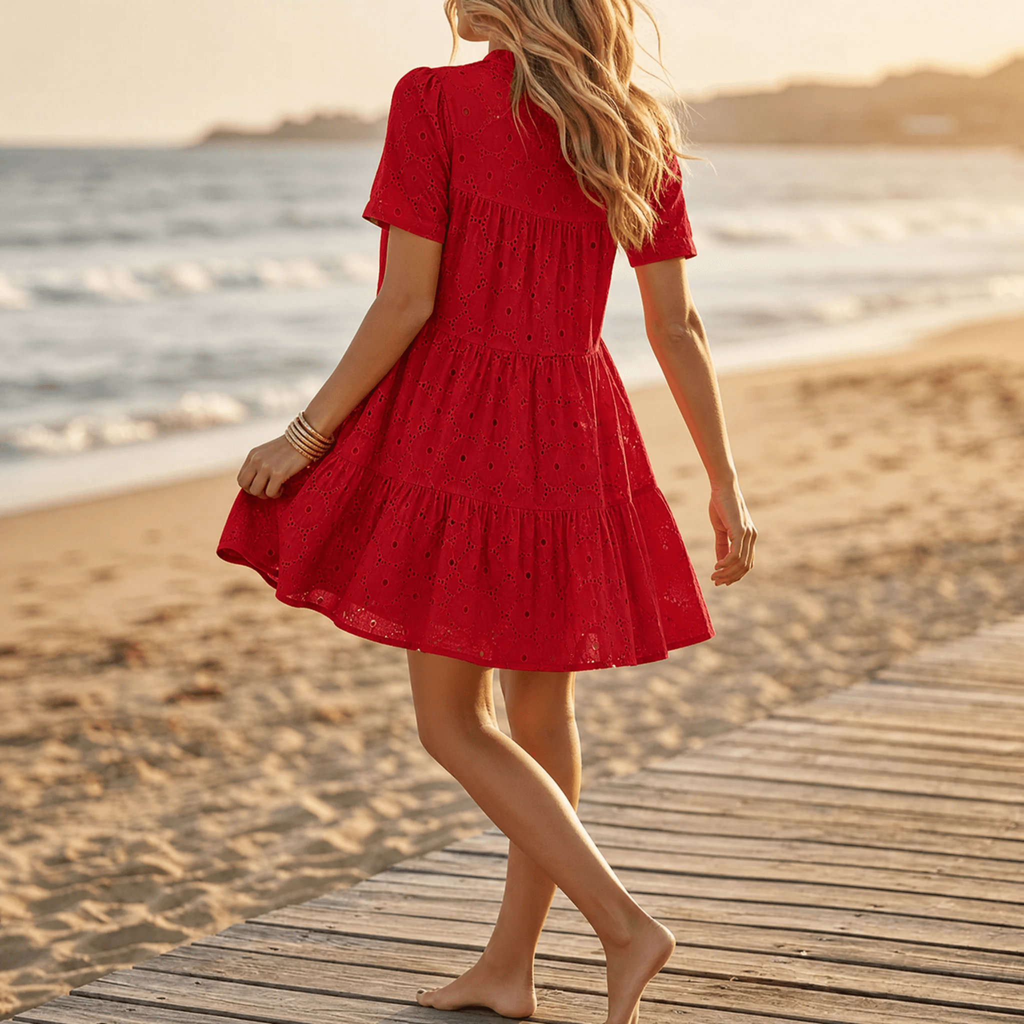 Solenne – Cotton Eyelet Summer Dress
