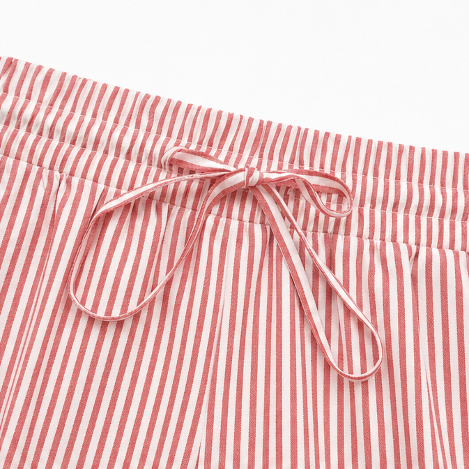 Solenne – Striped Wide Leg Two Piece Summer Set for Women