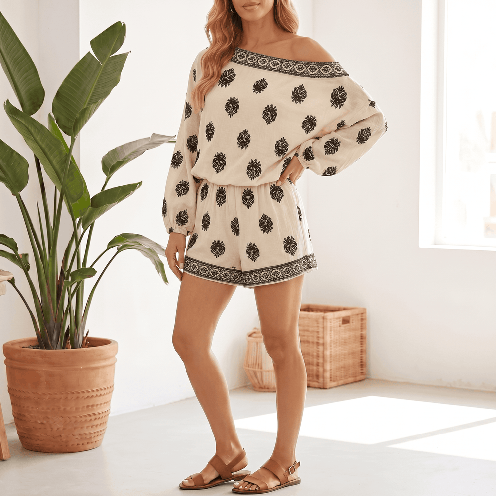 Solenne – Women's Effortless Boho Vacation Set with Pockets