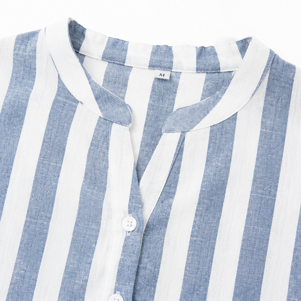 Solenya – Striped Linen-Look Shirt Dress for Summer