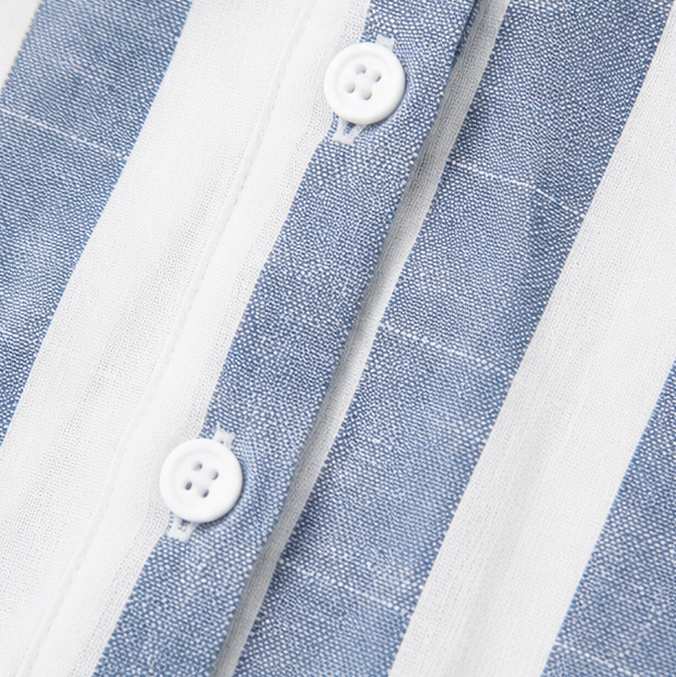 Solenya – Striped Linen-Look Shirt Dress for Summer