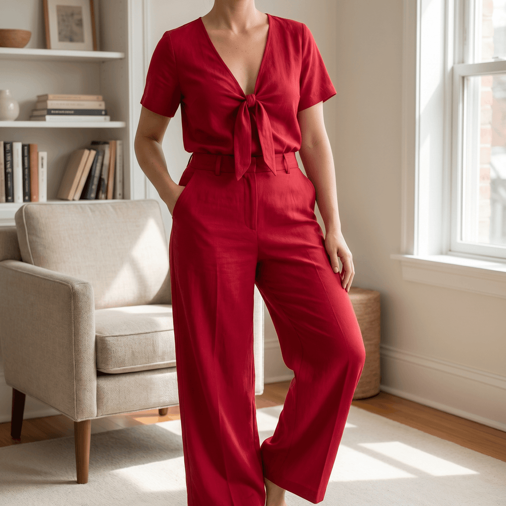 Solenza – Flattering Two-Piece Set with Wide-Leg Pants
