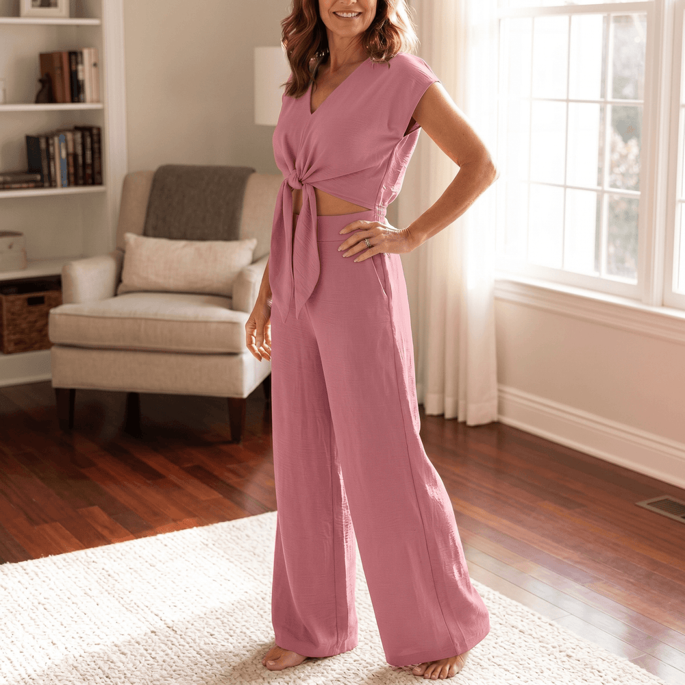 Solenza – Flattering Two-Piece Set with Wide-Leg Pants