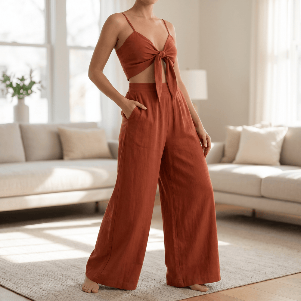 Solenza – Flattering Two-Piece Set with Wide-Leg Pants