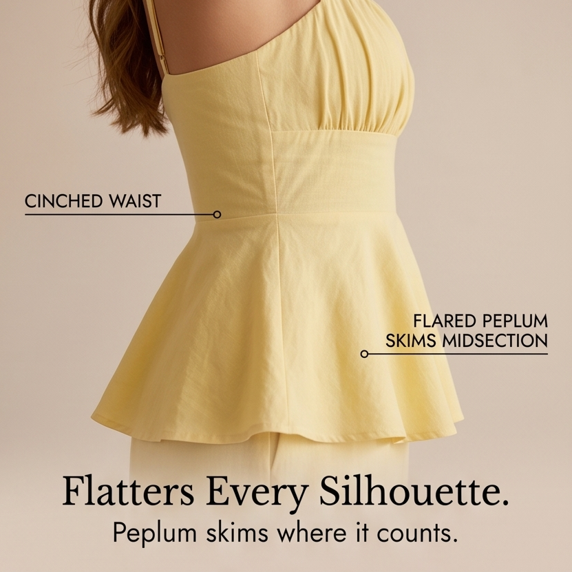 Solenza – Women's Ruched Peplum Summer Co-Ord Set