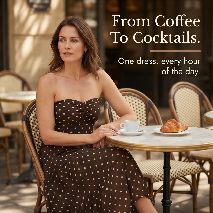 Soliana – Women's Sheer Tiered Polka Dot Dress