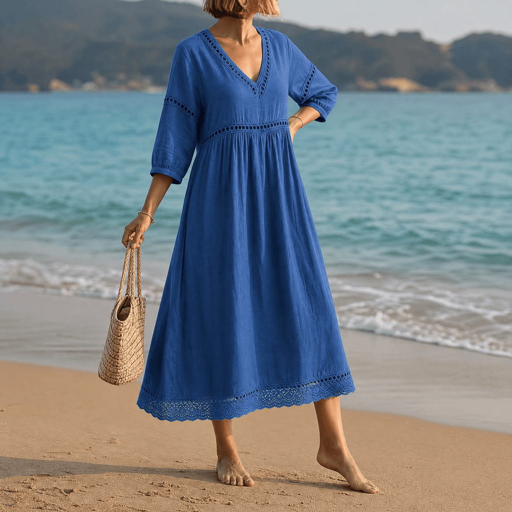 Solmera – Crochet Trim Midi Dress