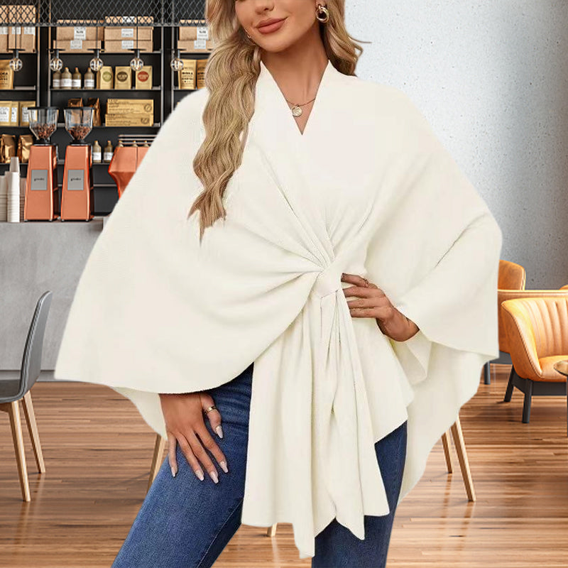 Aurelyn - Women's Crossover Knit Wrap Shawl