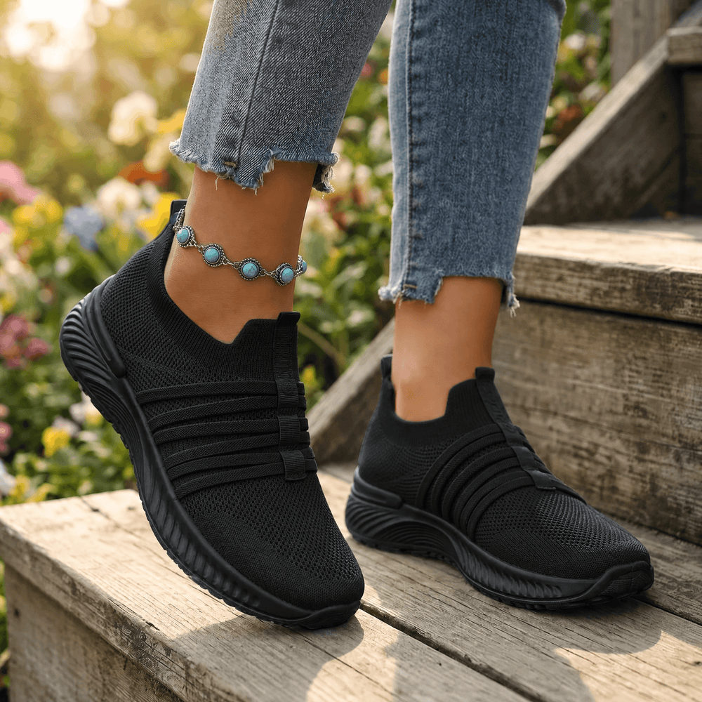 Steplia – Women's Breathable Mesh Slip-On Sneakers