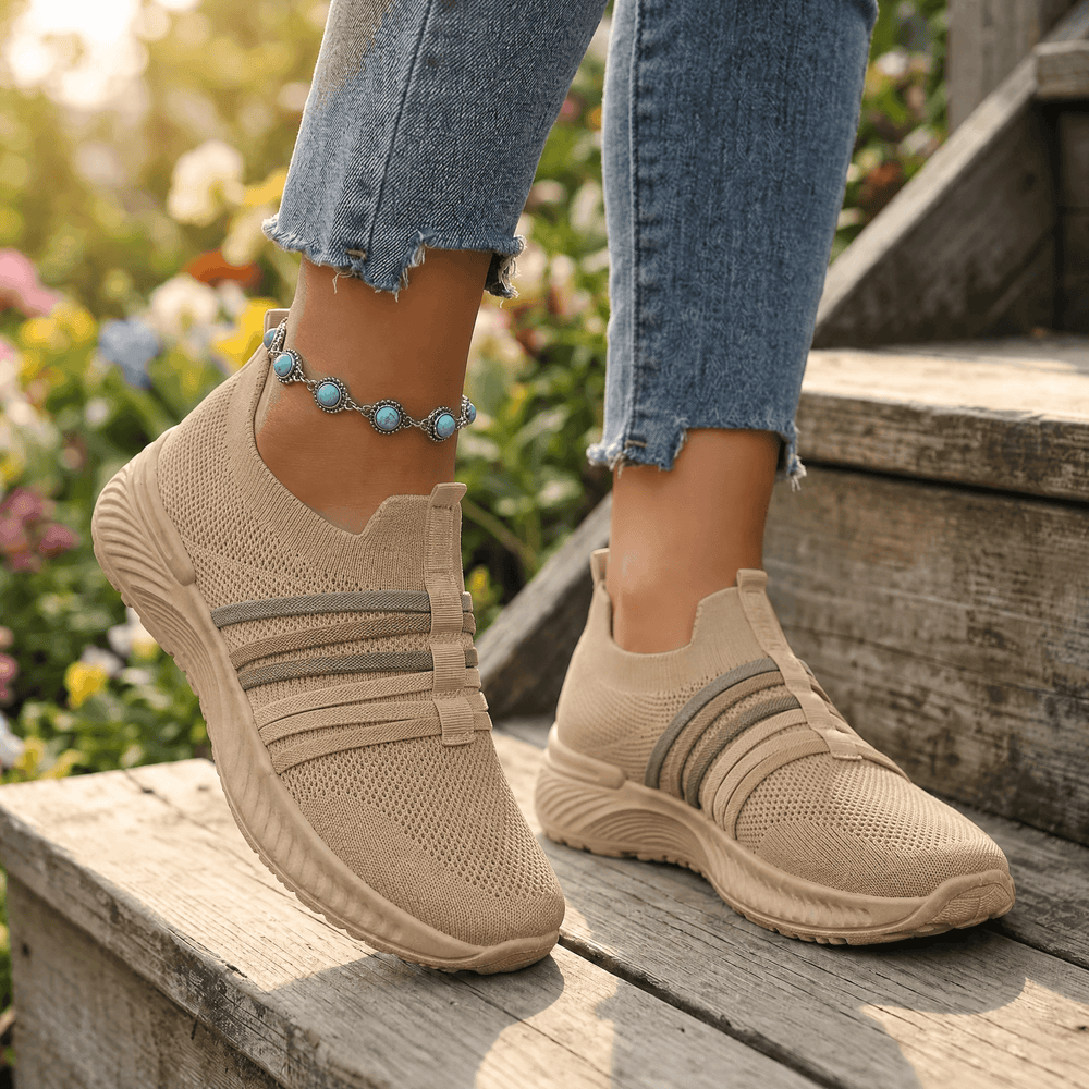 Steplia – Women's Breathable Mesh Slip-On Sneakers
