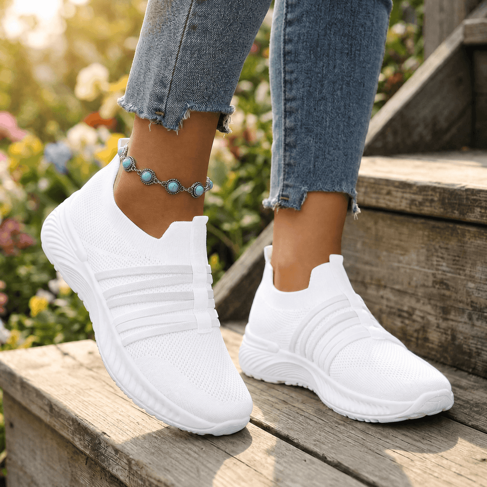 Steplia – Women's Breathable Mesh Slip-On Sneakers