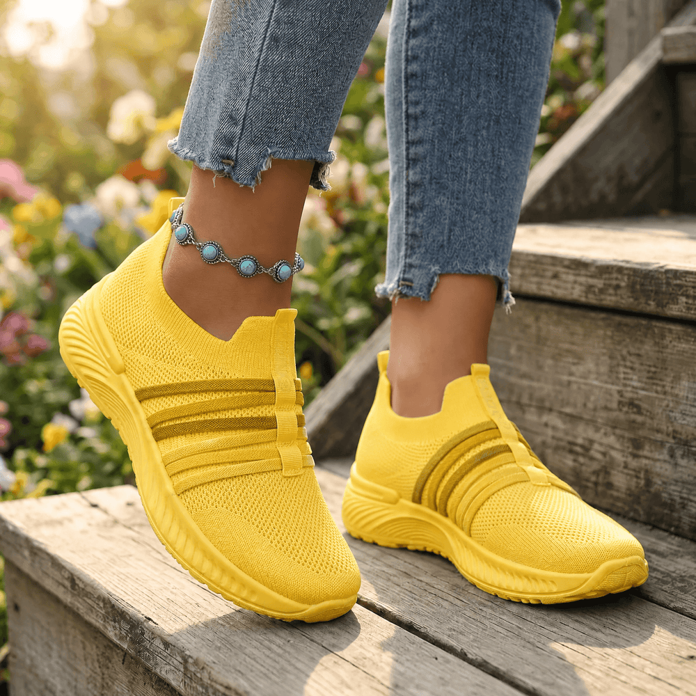 Steplia – Women's Breathable Mesh Slip-On Sneakers