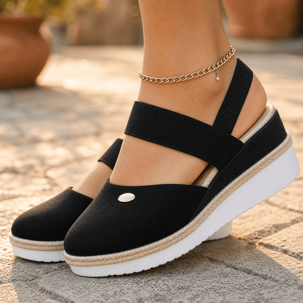 Stepwell – Cushioned espadrille wedge sandals
