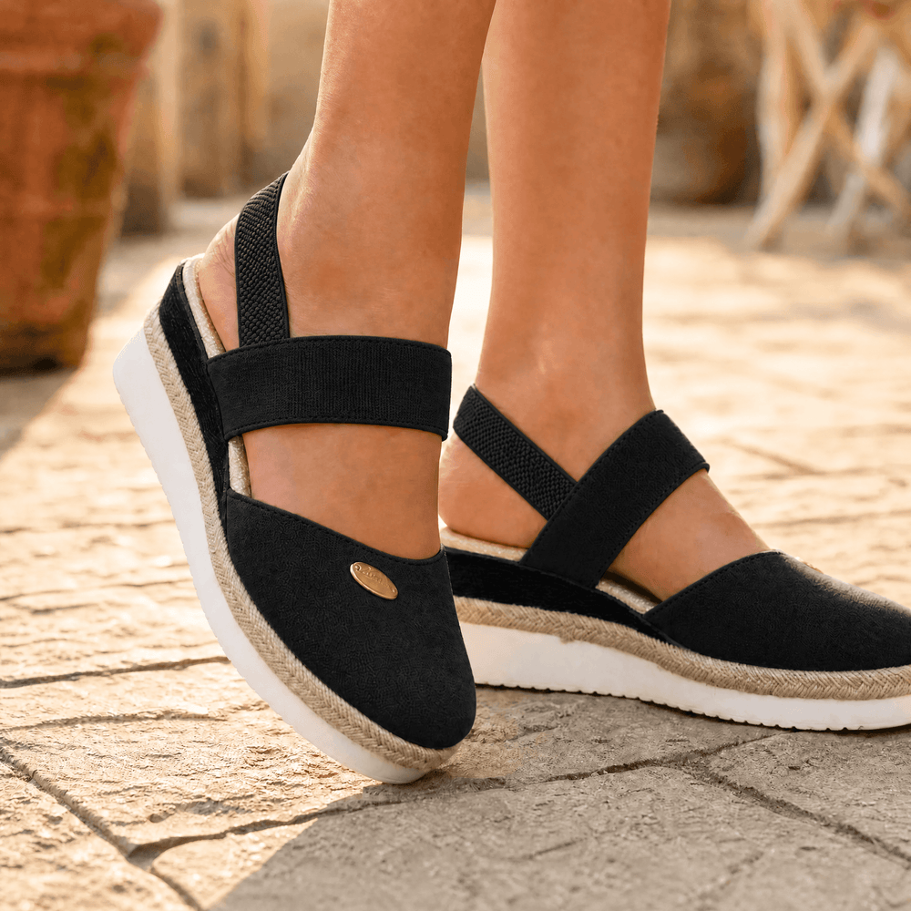 Stepwell – Cushioned espadrille wedge sandals