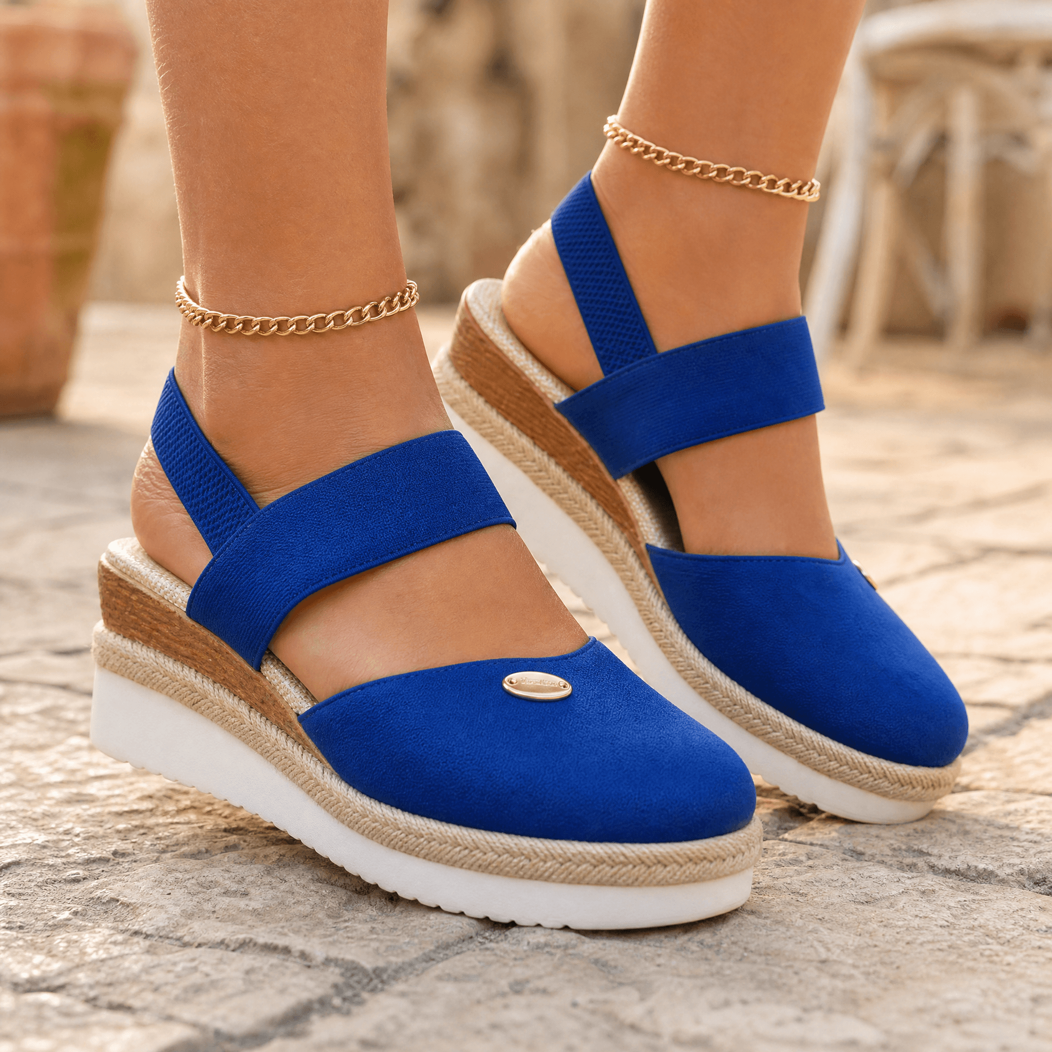 Stepwell – Cushioned espadrille wedge sandals