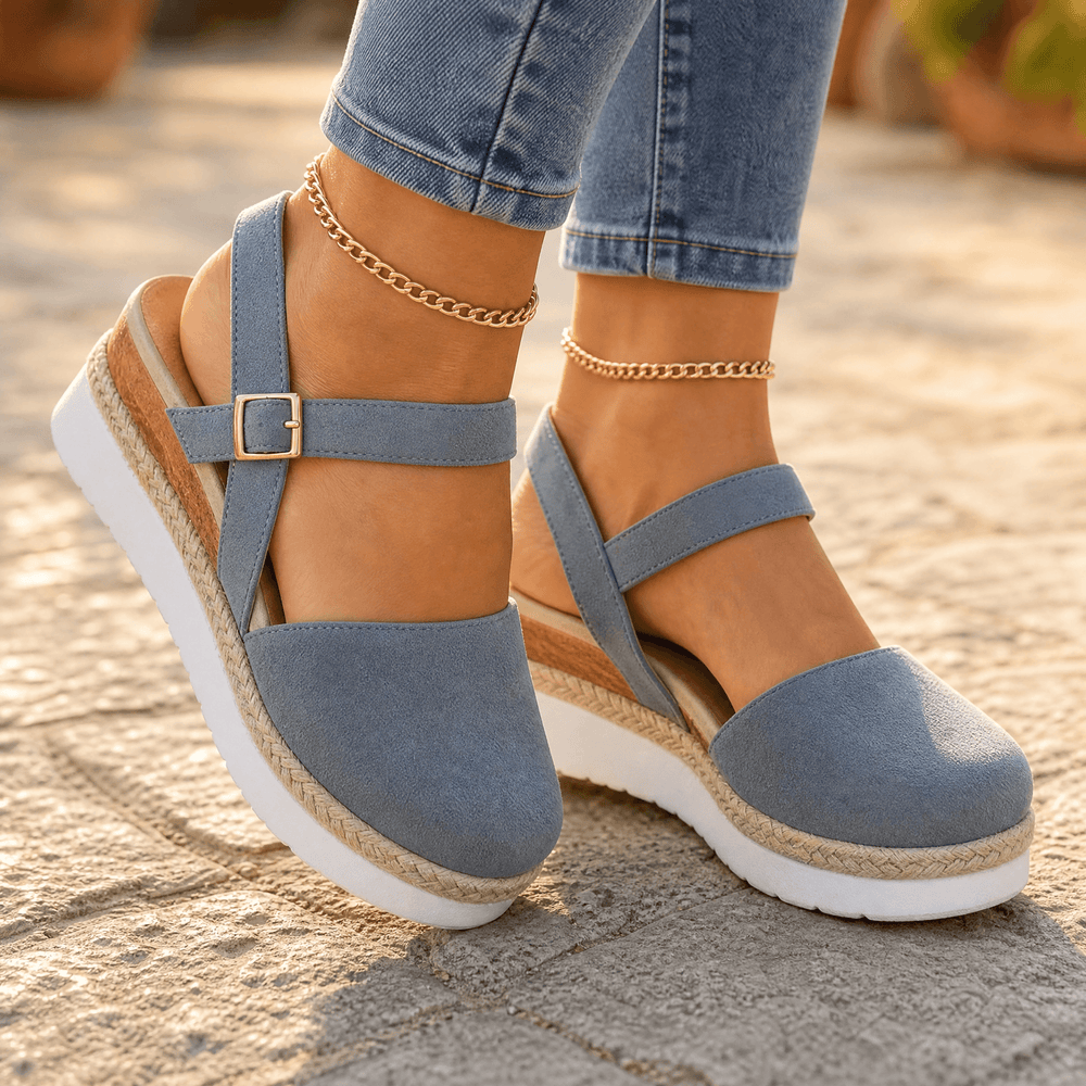 Stepwell – Cushioned espadrille wedge sandals