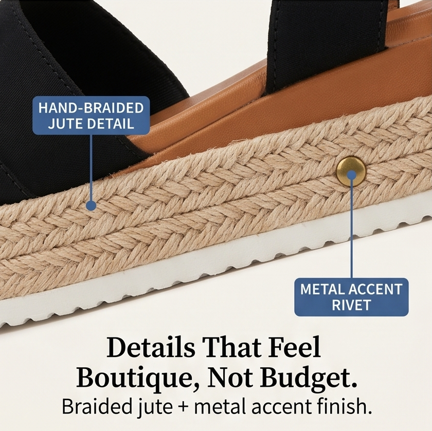 Stepwell – Cushioned espadrille wedge sandals