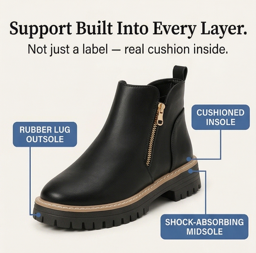 Strida – Women's Cushioned Platform Ankle Boots