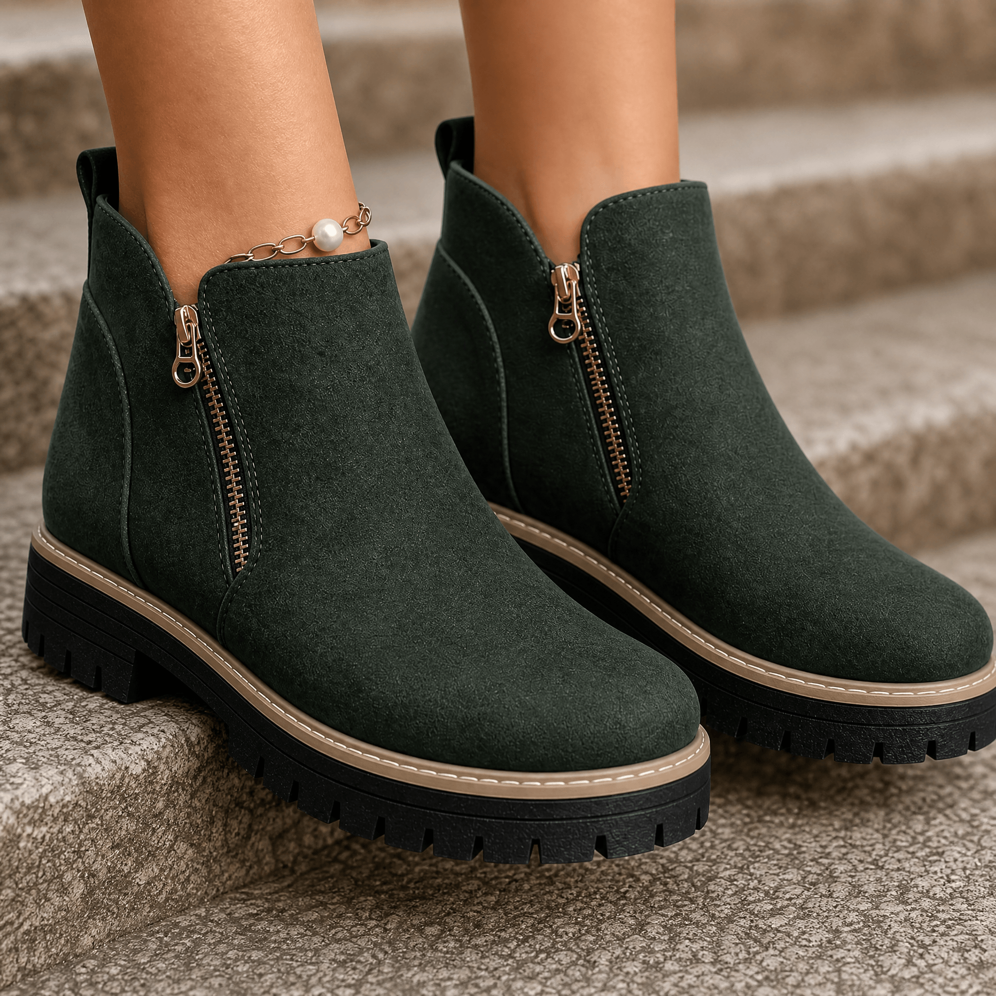 Strida – Women's Cushioned Platform Ankle Boots