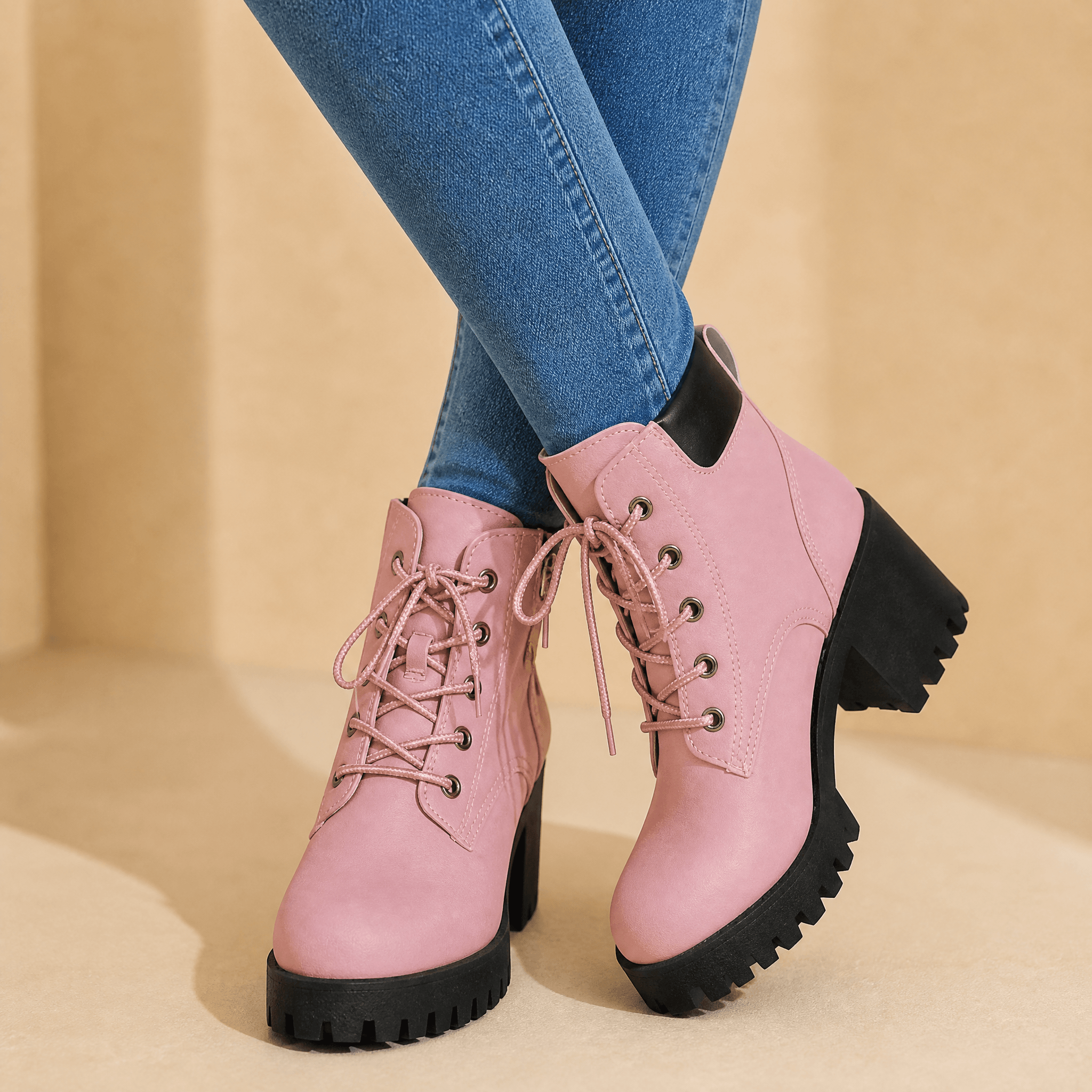 Stridara – Lightweight Chunky Platform Combat Boot