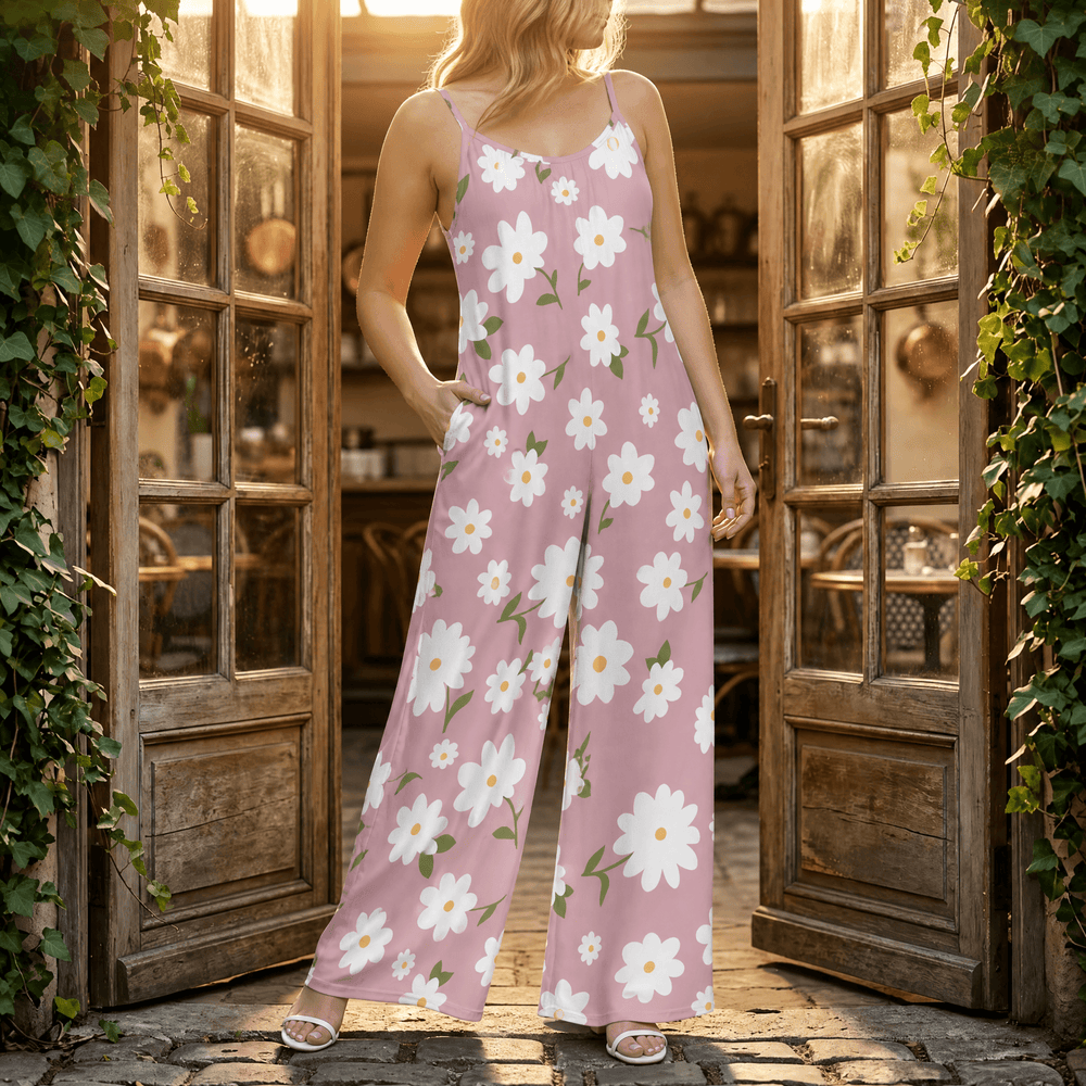 Sunara – Women's Floral Wide-Leg Plus-Size Jumpsuit