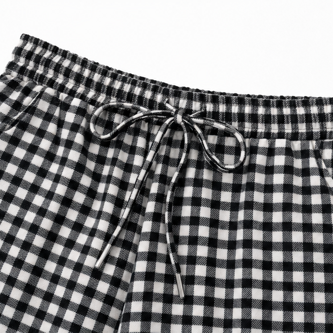 Sunavea – Women's Gingham Drawstring Capri Pants for Summer