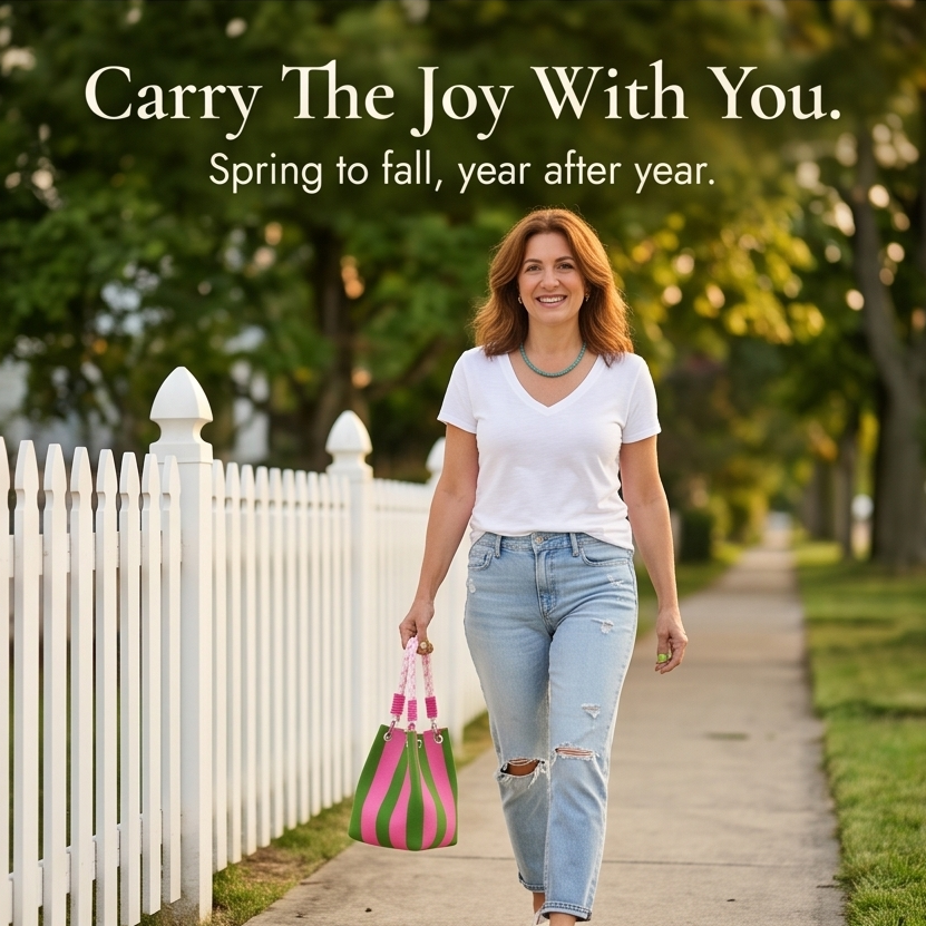 Sundara – Striped Knit Bucket Bag