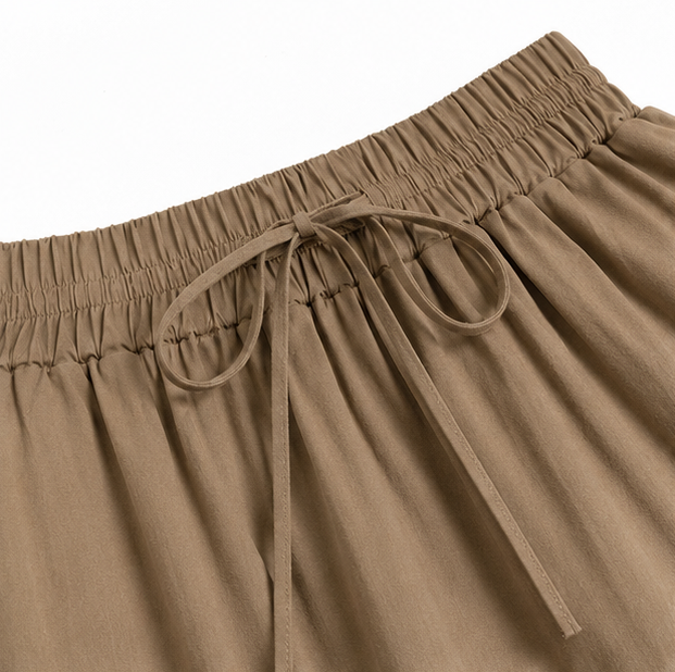 Sundara – Tiered Culotte Skirt with Hidden Shorts, High Waist Drawstring