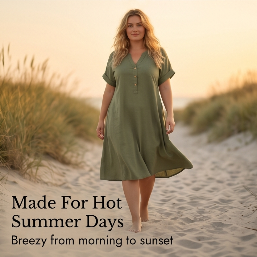 Sunhara – Women's Breezy V-Neck Boho Sundress with Pockets