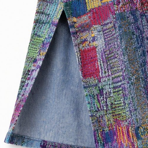 Tessara – Women's Painterly Patchwork Midi Dress