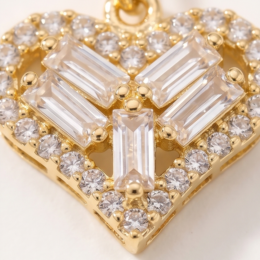 Lunavia – Triple Heart Drop Earrings with Matching Ear Cuff