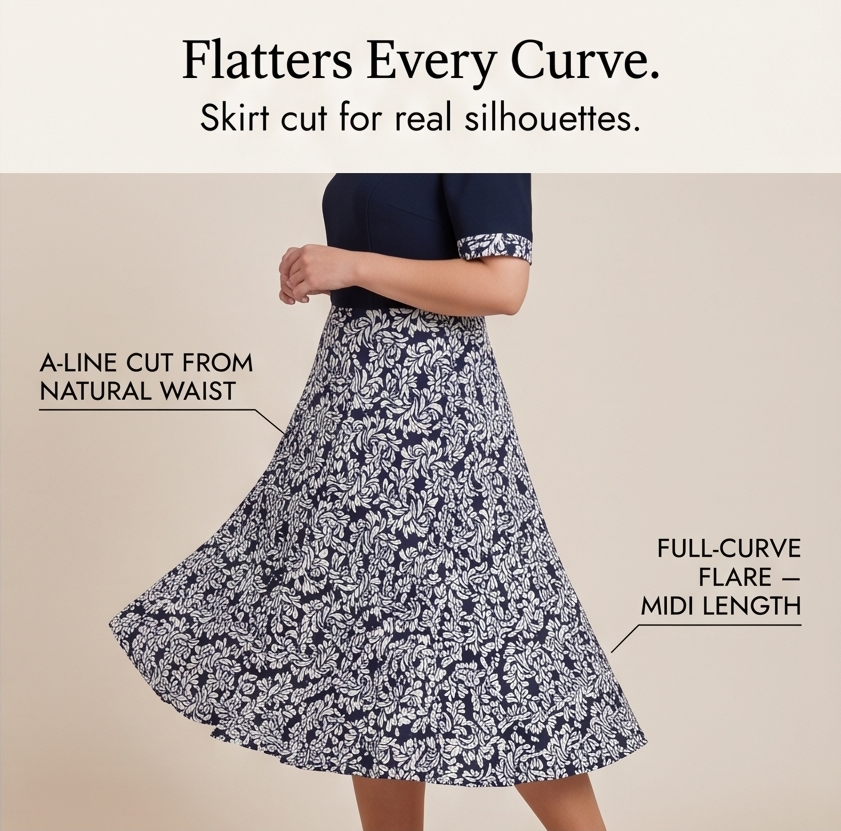 Maelyn – Women's Elegant Navy Floral Dress with Built-In Jacket
