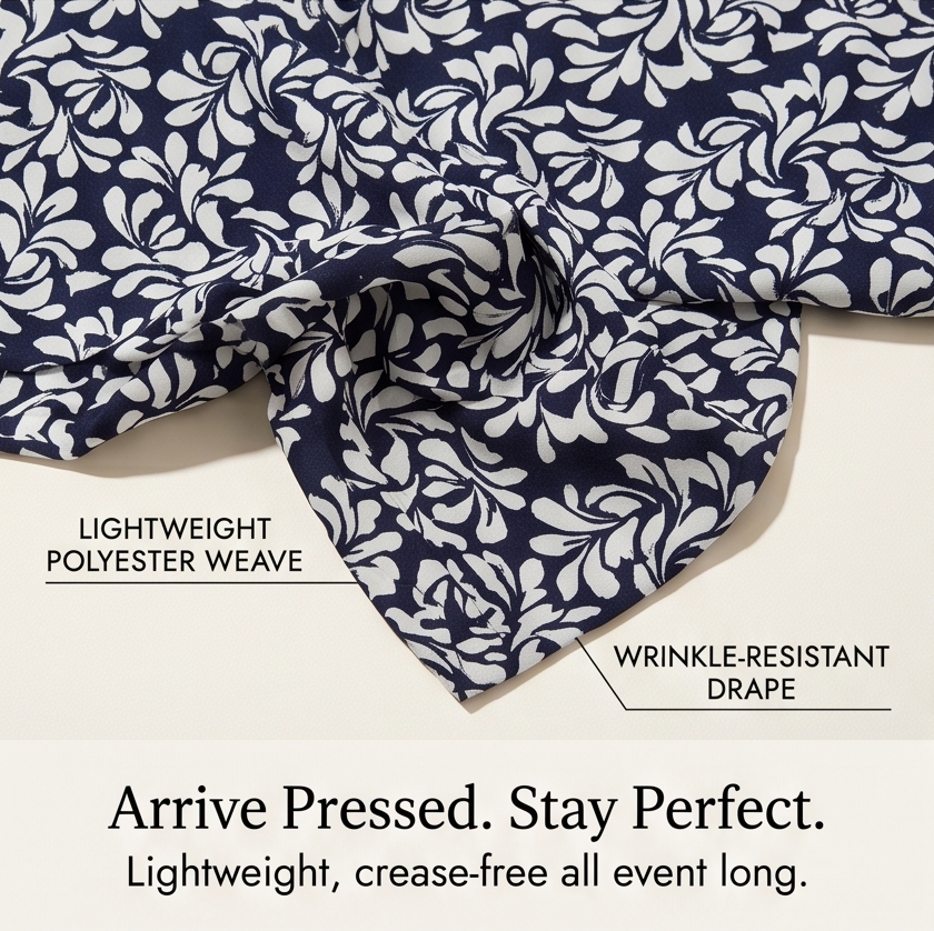 Maelyn – Women's Elegant Navy Floral Dress with Built-In Jacket
