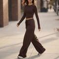 Velaire – Soft Crop Top and Wide Leg Pants Set