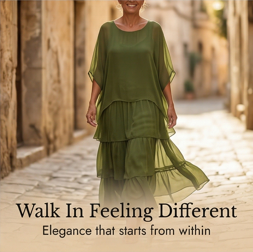 Velara – Women's Flowing Tiered Chiffon Maxi Dress