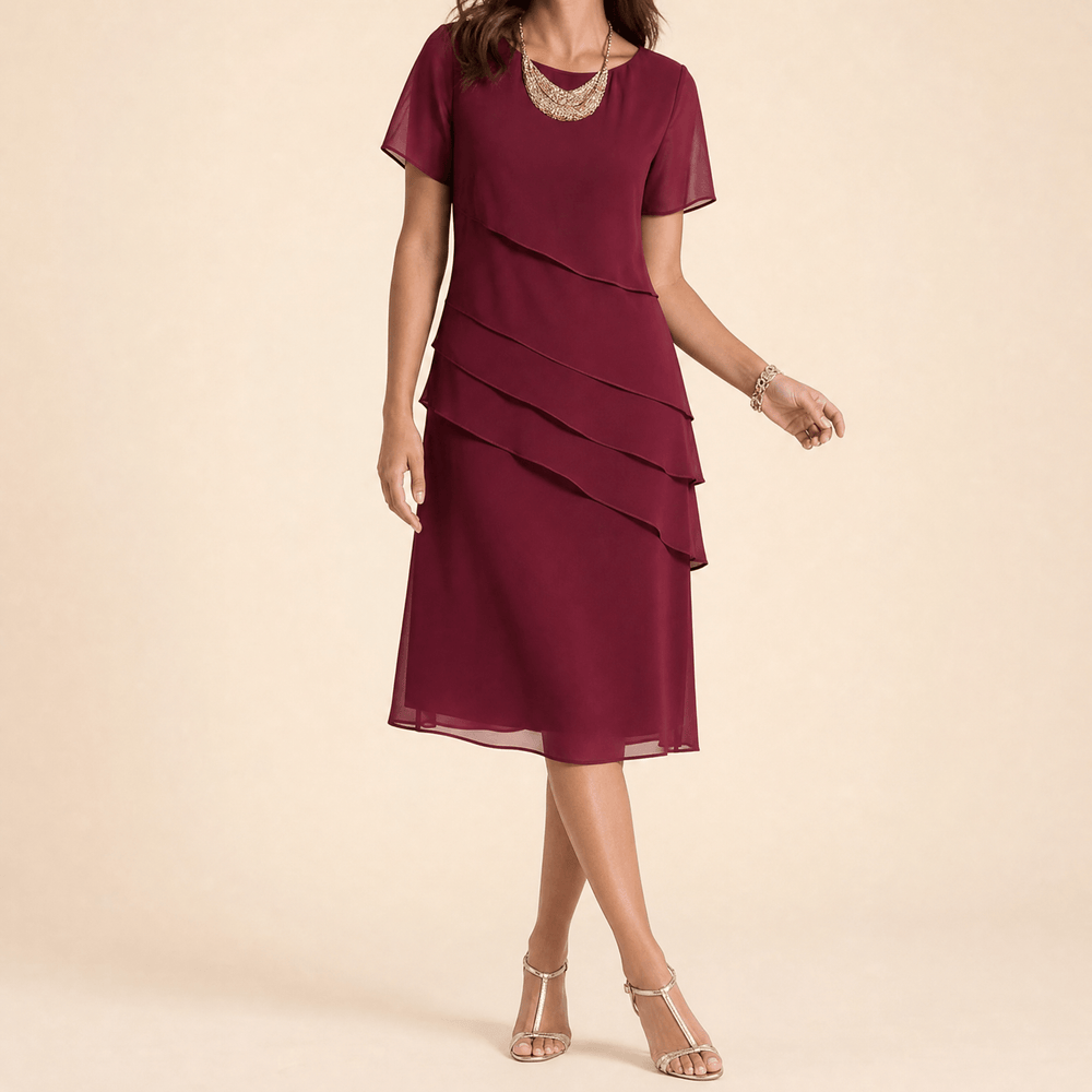 Velara – Women's elegant ruffle midi dress