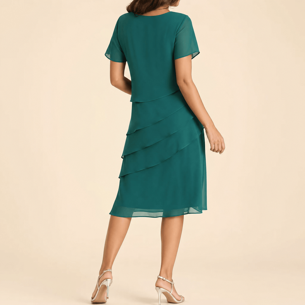 Velara – Women's elegant ruffle midi dress