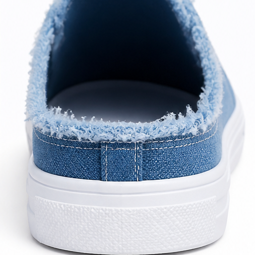 Vellora – Frayed Denim Slip-On Sneakers
