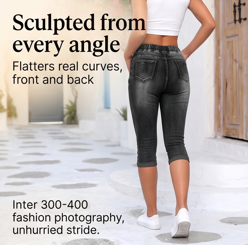 Vellora™ – High Waist Drawstring Denim Capris