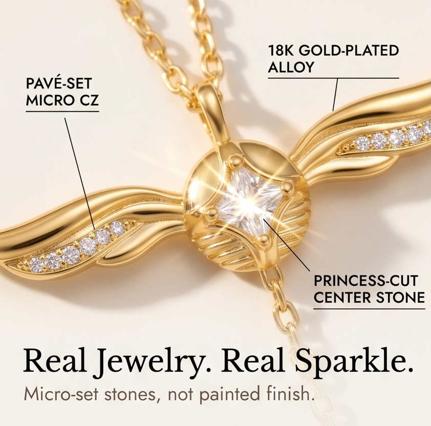 Veloisse – Winged Lariat Pendant Necklace