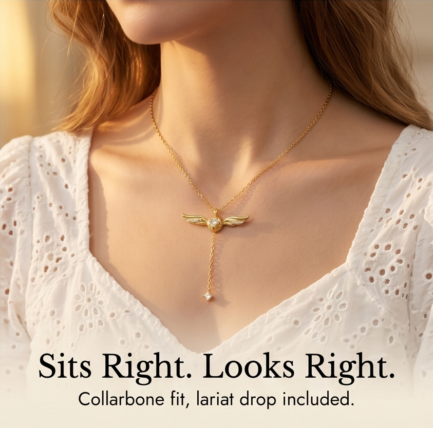Veloisse – Winged Lariat Pendant Necklace