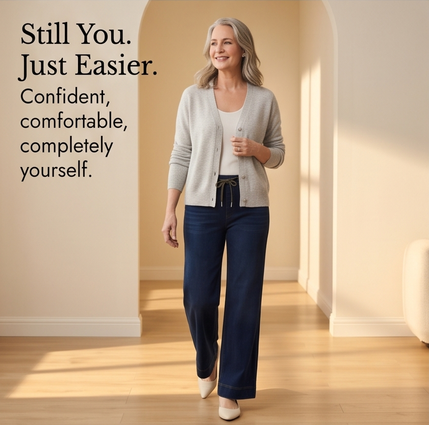 Velora – Drawstring Wide-Leg Comfort Jeans