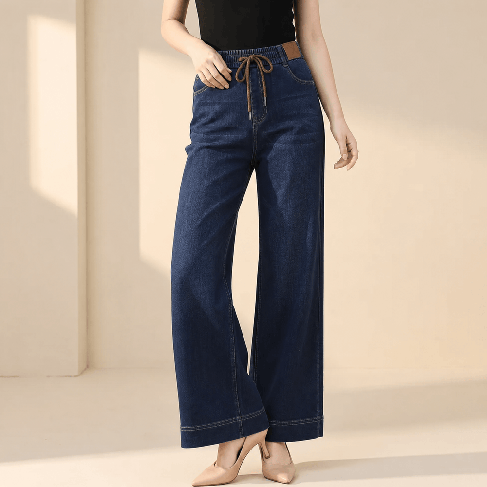 Velora – Drawstring Wide-Leg Comfort Jeans
