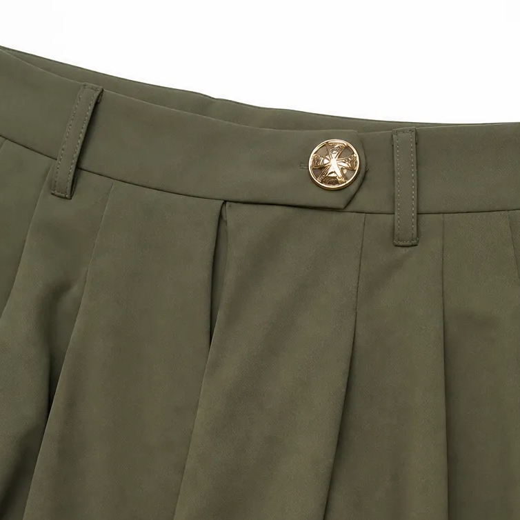Velora – High Waist Pleated Tapered Wide Leg Trousers for Women