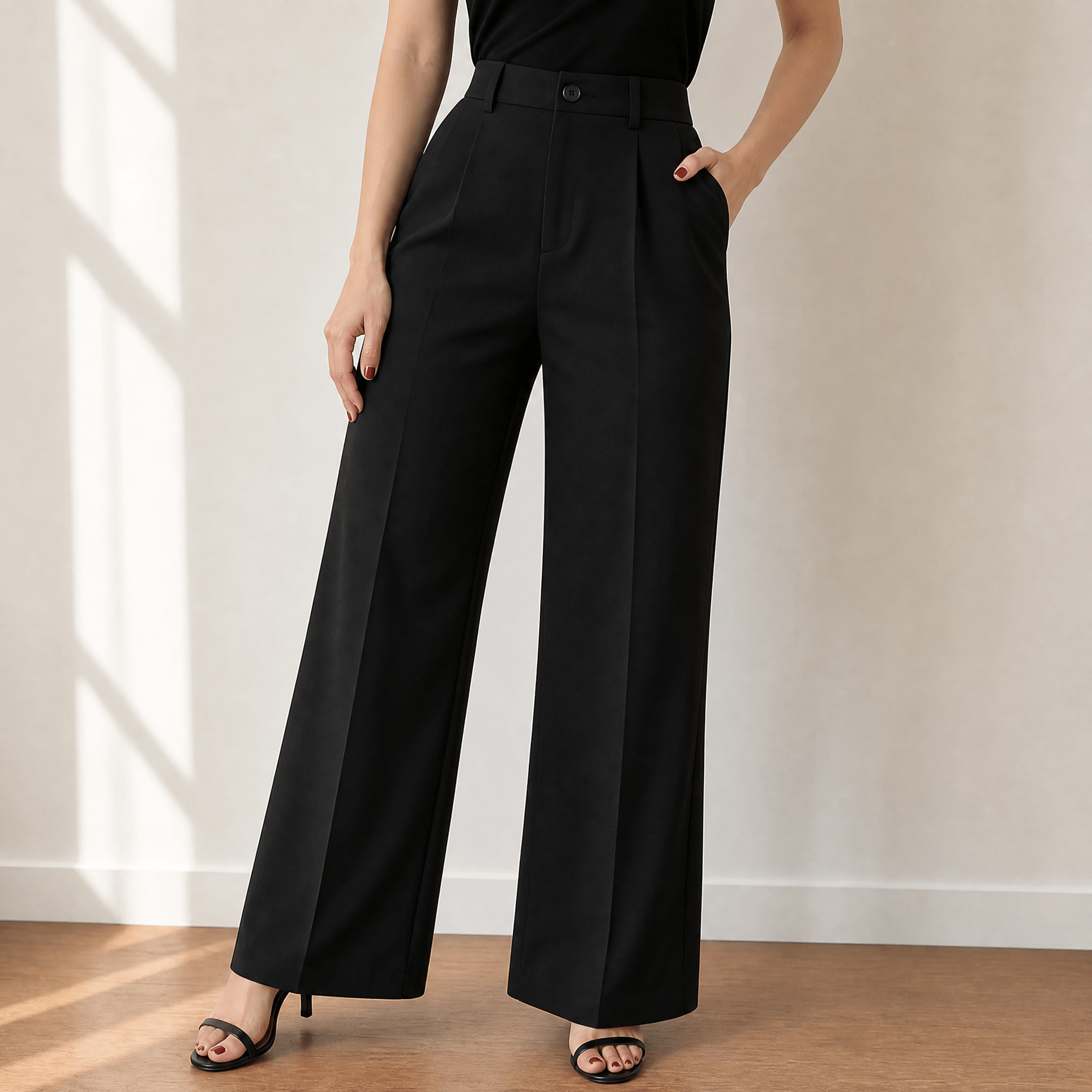 Velora – Women's High-Waist Wide-Leg Trousers